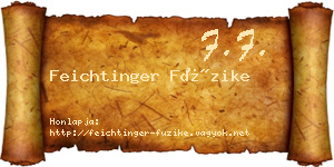 Feichtinger Füzike névjegykártya